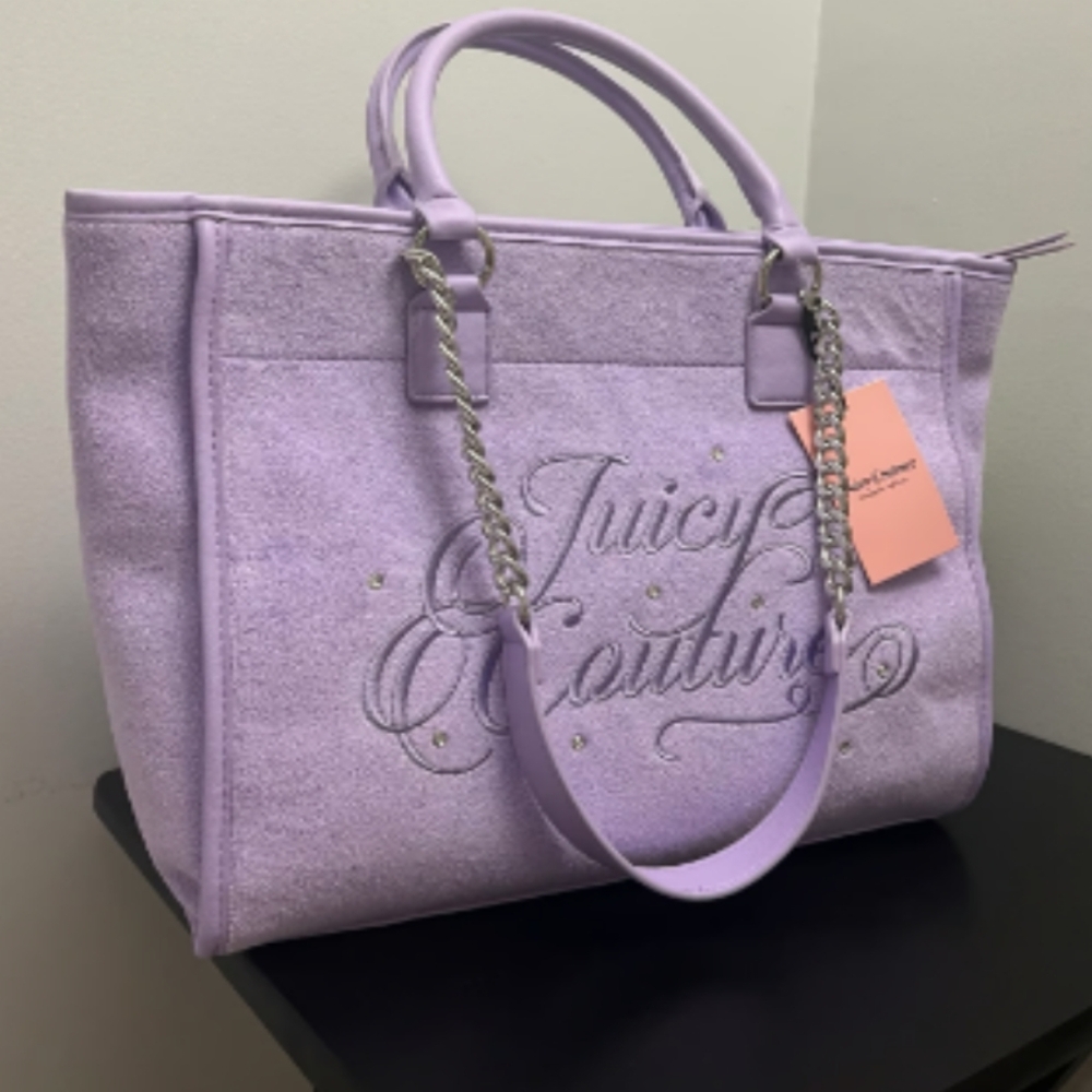 Juicy Couture Purple Diamond Beach Tote Bag